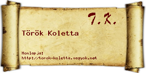 Török Koletta névjegykártya